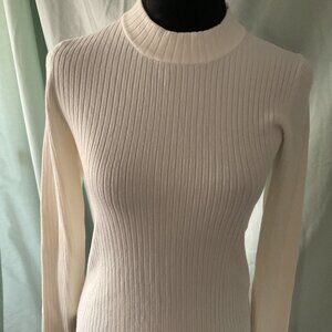 Ivory Ribbed long sleeve top by Sly Standard size small
